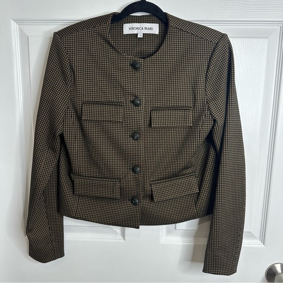 Veronica Beard Berkley Knit Jacket Acorn/Black size 4 EUC - Picture 2 of 10